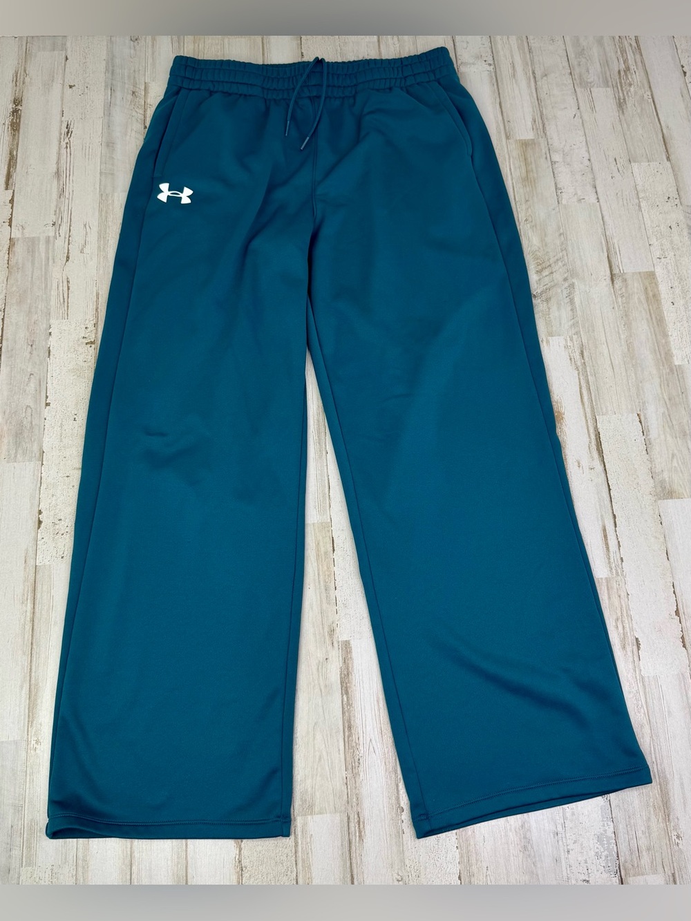 Under Armour Joggers Mens Large Blue Teal Loose Drawstring Fleece Sweatpants